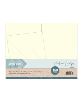 Card Deco Cards and Envelopes 13.5x13.5 Inch Cream (CDECAE10010) Card Deco Cards and Envelopes 13.5x13.5 Inch Cream (CDECAE10010)