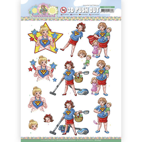 Yvonne Creations 3D Push Out Sweetheart Super Girl (SB10646) Yvonne Creations 3D Push Out Sweetheart Super Girl (SB10646)
