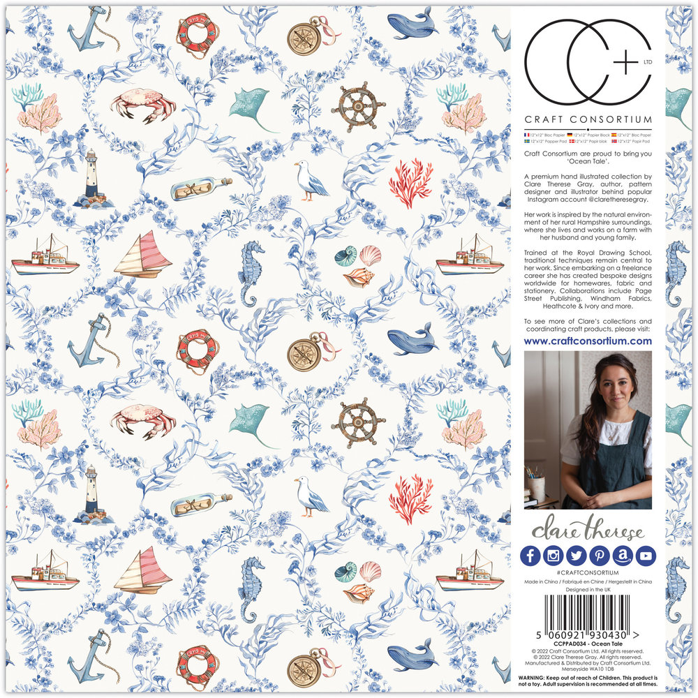 Craft Consortium Ocean Tale 12x12 Inch Paper Pad (CCPPAD034) Craft Consortium Ocean Tale 12x12 Inch Paper Pad (CCPPAD034)