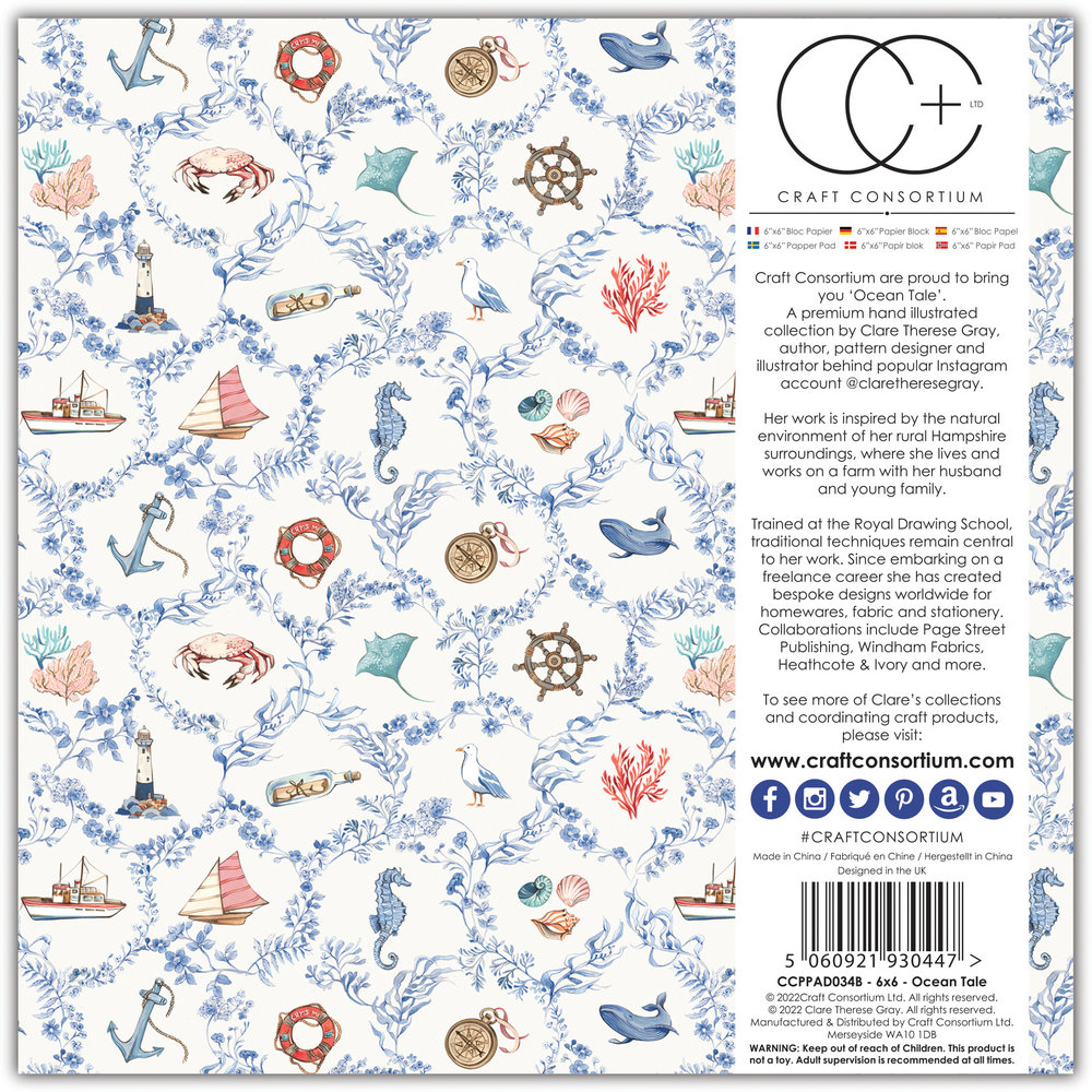 Craft Consortium Ocean Tale 6x6 Inch Paper Pad (CCPPAD034B) Craft Consortium Ocean Tale 6x6 Inch Paper Pad (CCPPAD034B)
