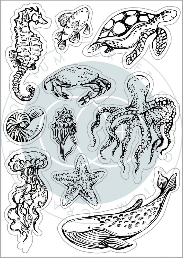 Craft Consortium Ocean Tale Clear Stamps Sea Life (CCSTMP077) Craft Consortium Ocean Tale Clear Stamps Sea Life (CCSTMP077)