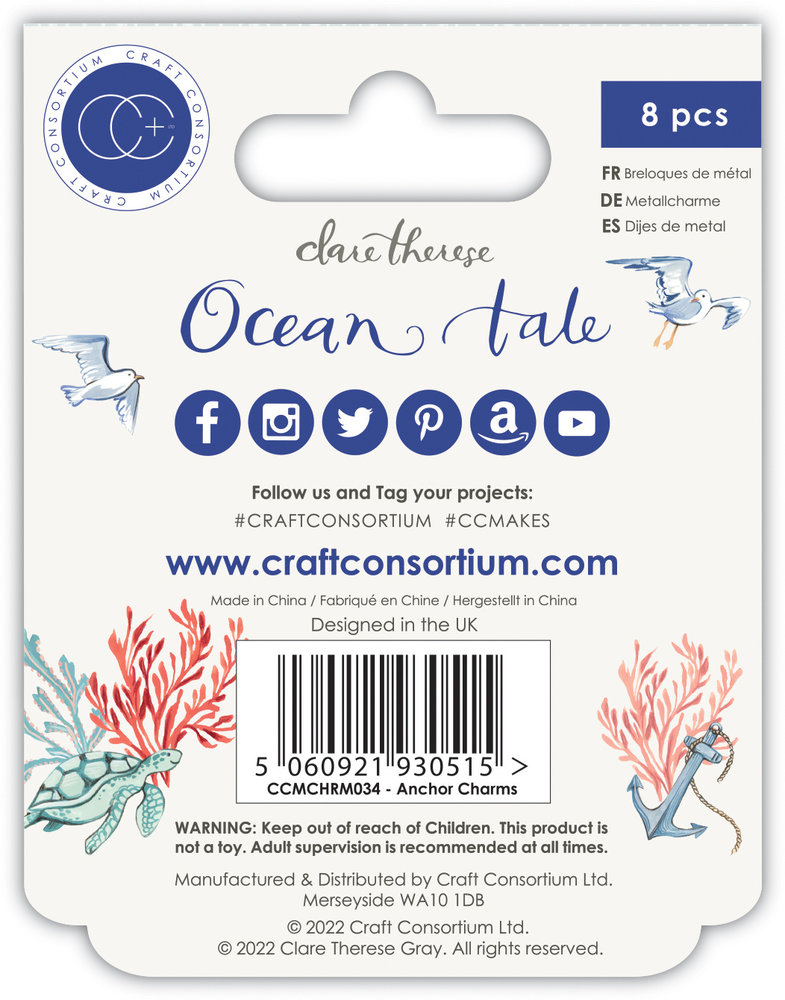Craft Consortium Ocean Tale Metal Charms Anchors (CCMCHRM034) Craft Consortium Ocean Tale Metal Charms Anchors (CCMCHRM034)
