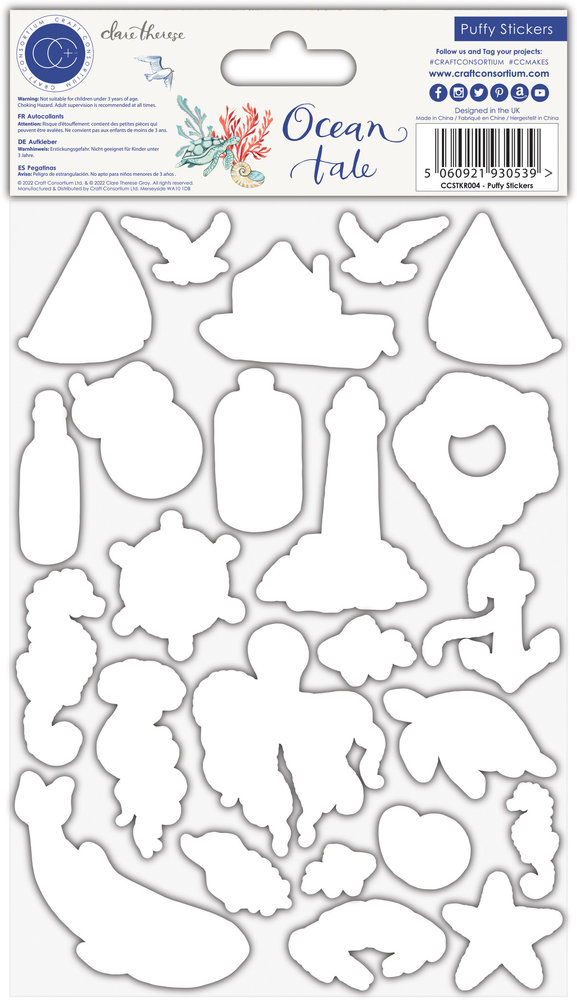 Craft Consortium Ocean Tale Puffy Stickers (CCSTKR004) Craft Consortium Ocean Tale Puffy Stickers (CCSTKR004)