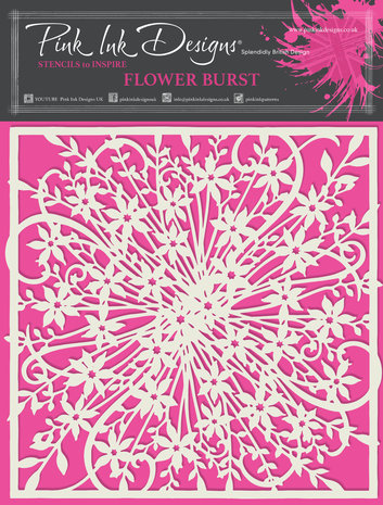 Pink Ink Designs Flower Burst 8x8 Inch Masking Stencil (PINKST013)