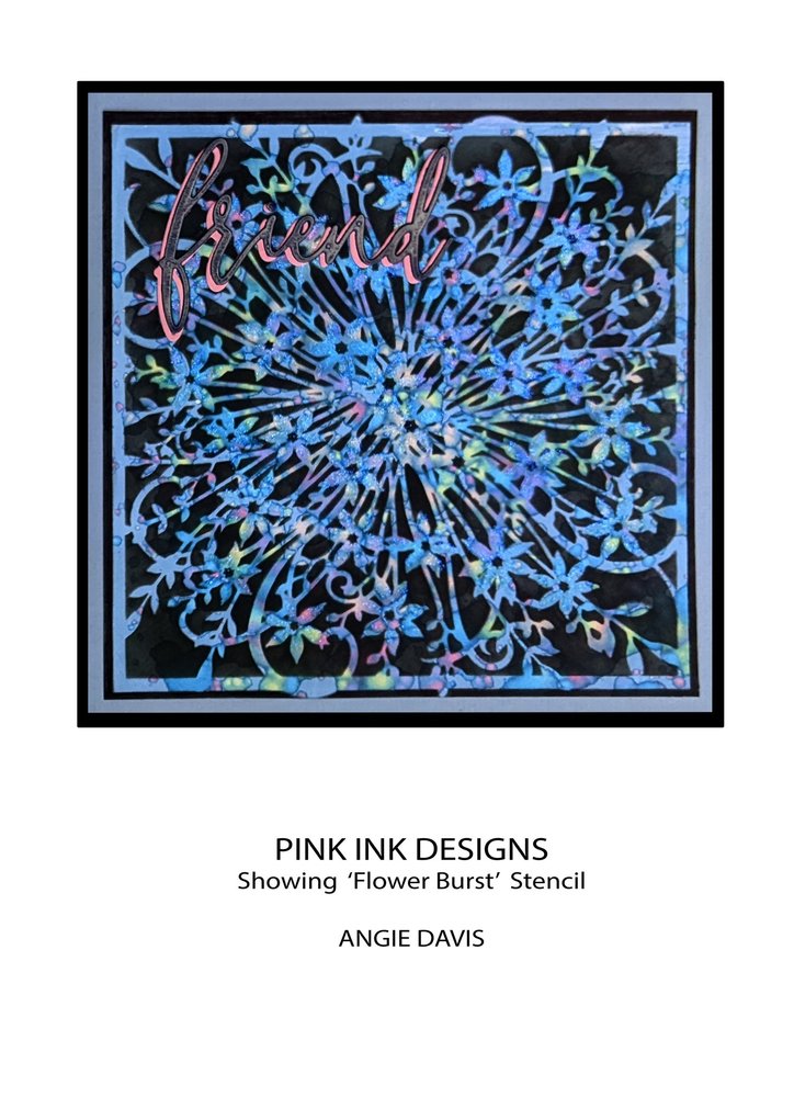 Pink Ink Designs Flower Burst 8x8 Inch Masking Stencil (PINKST013)