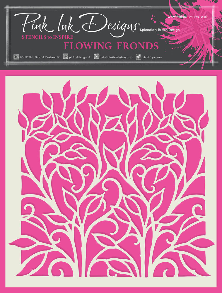 Pink Ink Designs Flowing Fronds 8x8 Inch Masking Stencil (PINKST015) Pink Ink Designs Flowing Fronds 8x8 Inch Masking Stencil (PINKST015)