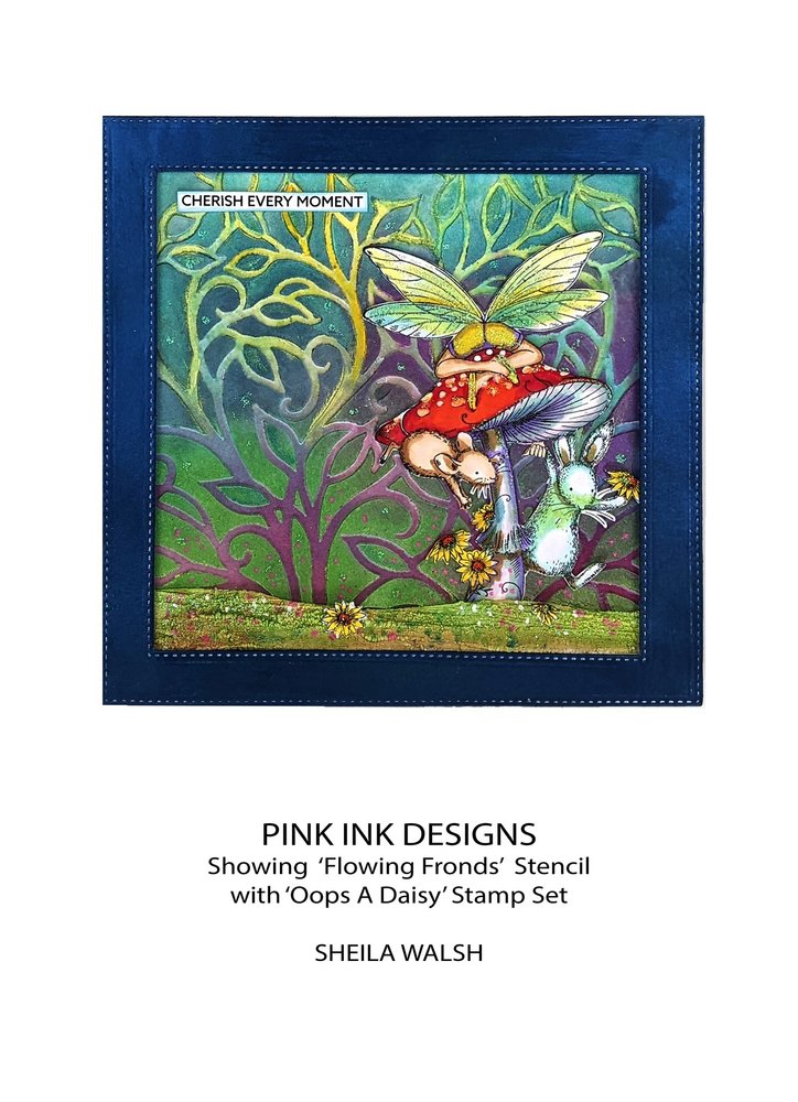 Pink Ink Designs Flowing Fronds 8x8 Inch Masking Stencil (PINKST015) Pink Ink Designs Flowing Fronds 8x8 Inch Masking Stencil (PINKST015)