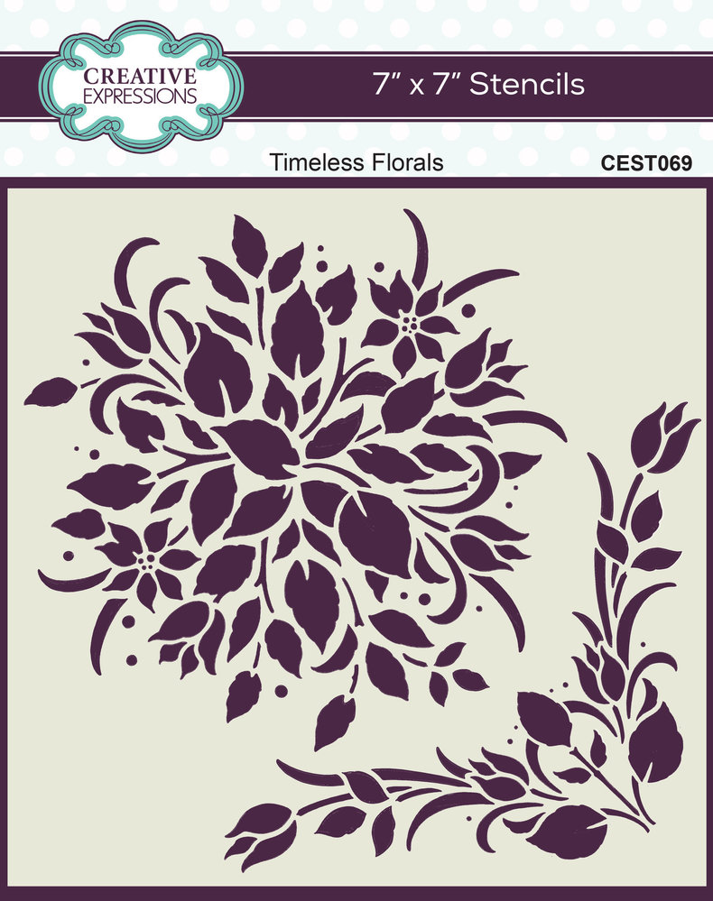 Creative Expressions Masking Stencil 7x7 Inch Timeless Florals (CEST069)