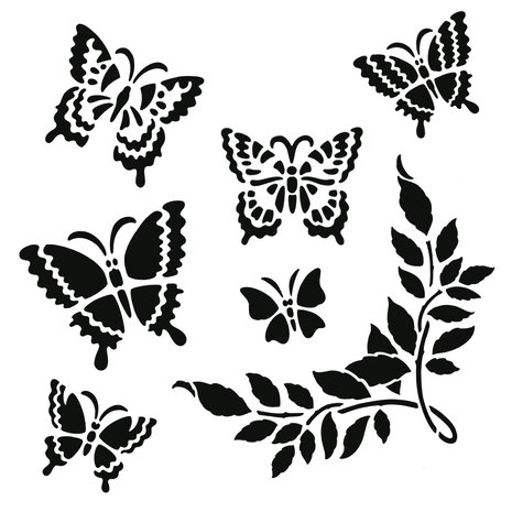 Creative Expressions Masking Stencil 7x7 Inch Graceful Butterflies (CEST070) Creative Expressions Masking Stencil 7x7 Inch Graceful Butterflies (CEST070)