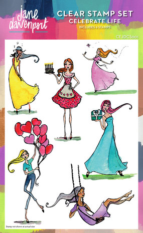 Jane Davenport Clear Stamp Celebrate Life (CEJDCS001) Jane Davenport Clear Stamp Celebrate Life (CEJDCS001)