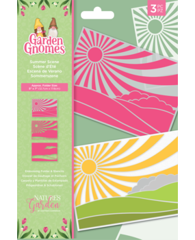 Crafter's Companion Garden Gnomes Embossing Folder & Stencils Summer Scene (NG-GGN-EF5-SUSC)