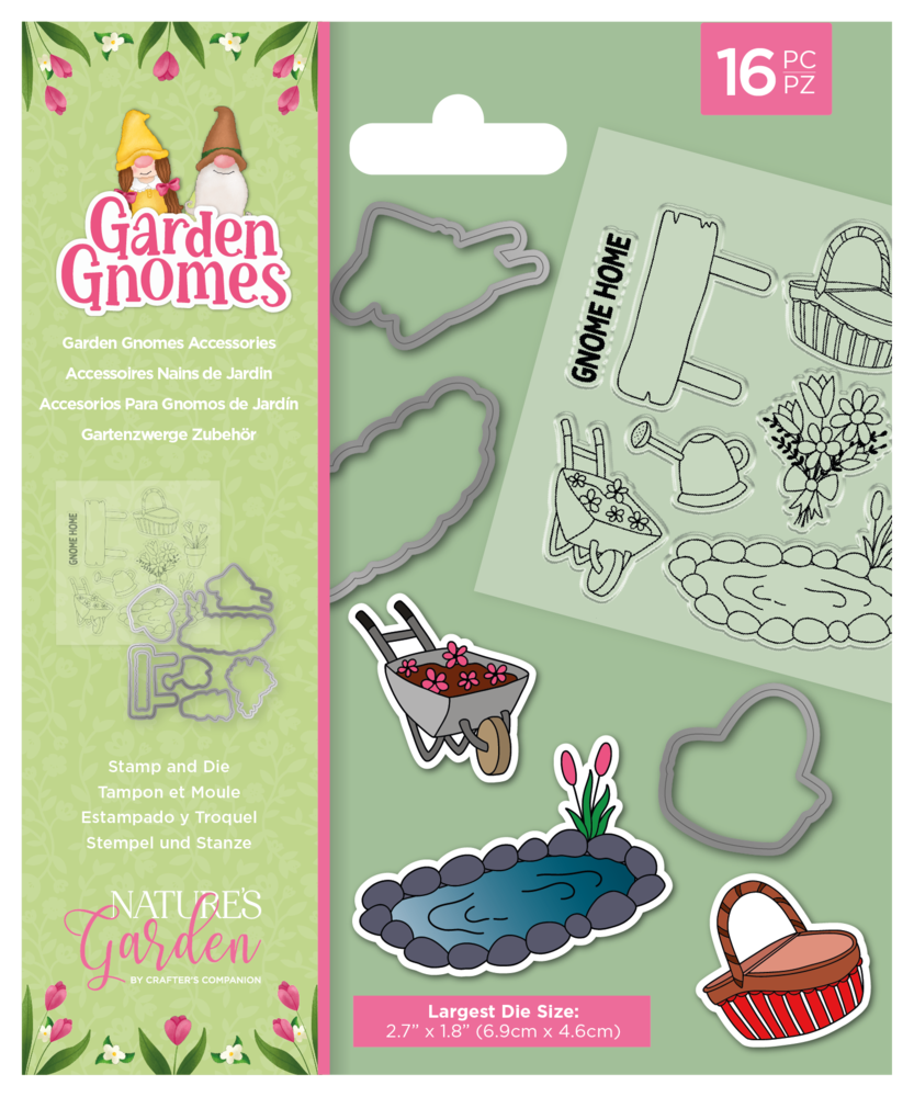 Crafter's Companion Garden Gnomes Accessories Stamp & Die (NG-GGN-STD-GGNA)
