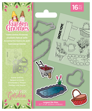 Crafter's Companion Garden Gnomes Accessories Stamp & Die (NG-GGN-STD-GGNA)