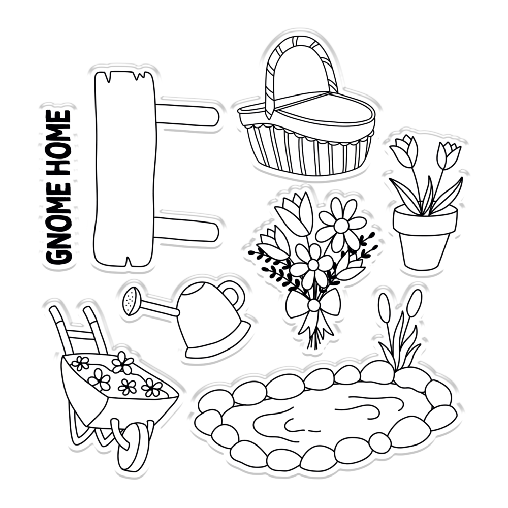 Crafter's Companion Garden Gnomes Accessories Stamp & Die (NG-GGN-STD-GGNA)