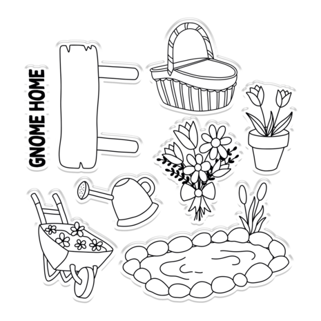 Crafter's Companion Garden Gnomes Accessories Stamp & Die (NG-GGN-STD-GGNA)