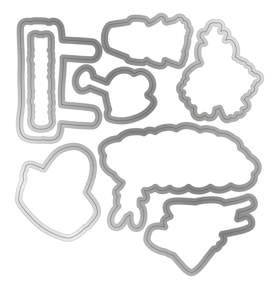 Crafter's Companion Garden Gnomes Accessories Stamp & Die (NG-GGN-STD-GGNA)