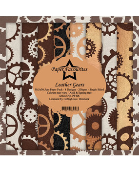 Paper Favourites Leather Gears 12x12 Inch Paper Pack (PF406)* Paper Favourites Leather Gears 12x12 Inch Paper Pack (PF406)*