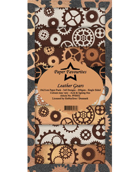 Paper Favourites Leather Gears Slimline Paper Pack (PFS052)* Paper Favourites Leather Gears Slimline Paper Pack (PFS052)*