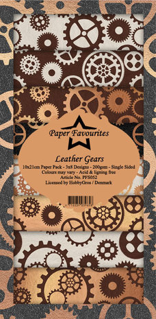 Paper Favourites Leather Gears Slimline Paper Pack (PFS052) Paper Favourites Leather Gears Slimline Paper Pack (PFS052)