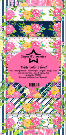 Paper Favourites Watercolor Floral Slimline Paper Pack (PFS054)
