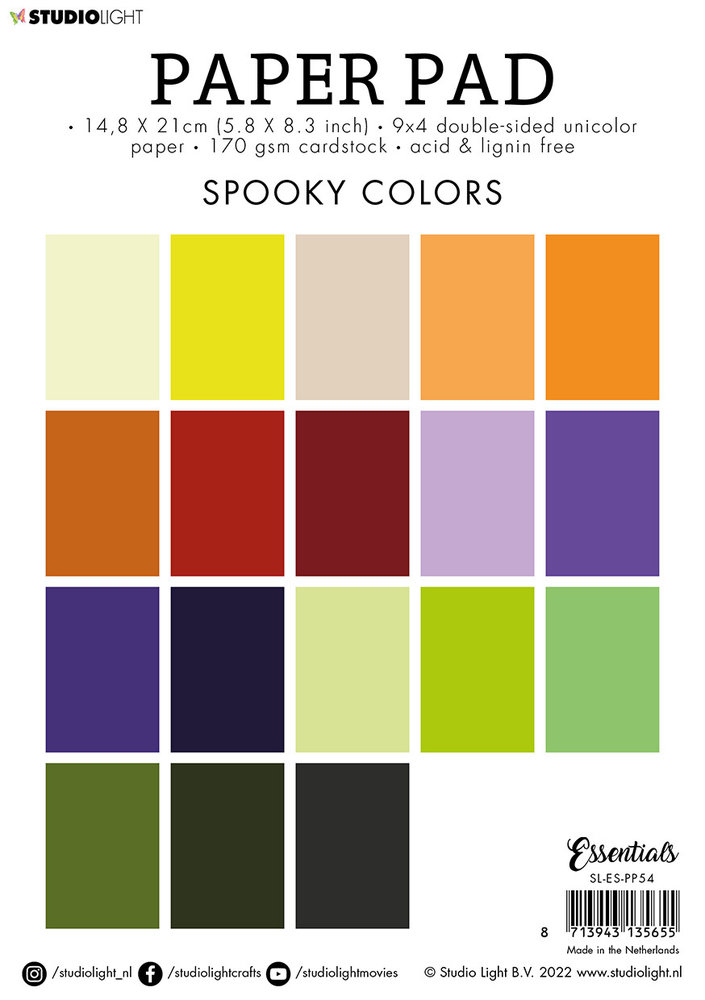 Studio Light Spooky Colors A5 Paper Pad (SL-ES-PP54) Studio Light Spooky Colors A5 Paper Pad (SL-ES-PP54)