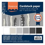 Vaessen Creative Florance Cardstock 6x6 Inch Multipack Texture Zwart (2923-108)