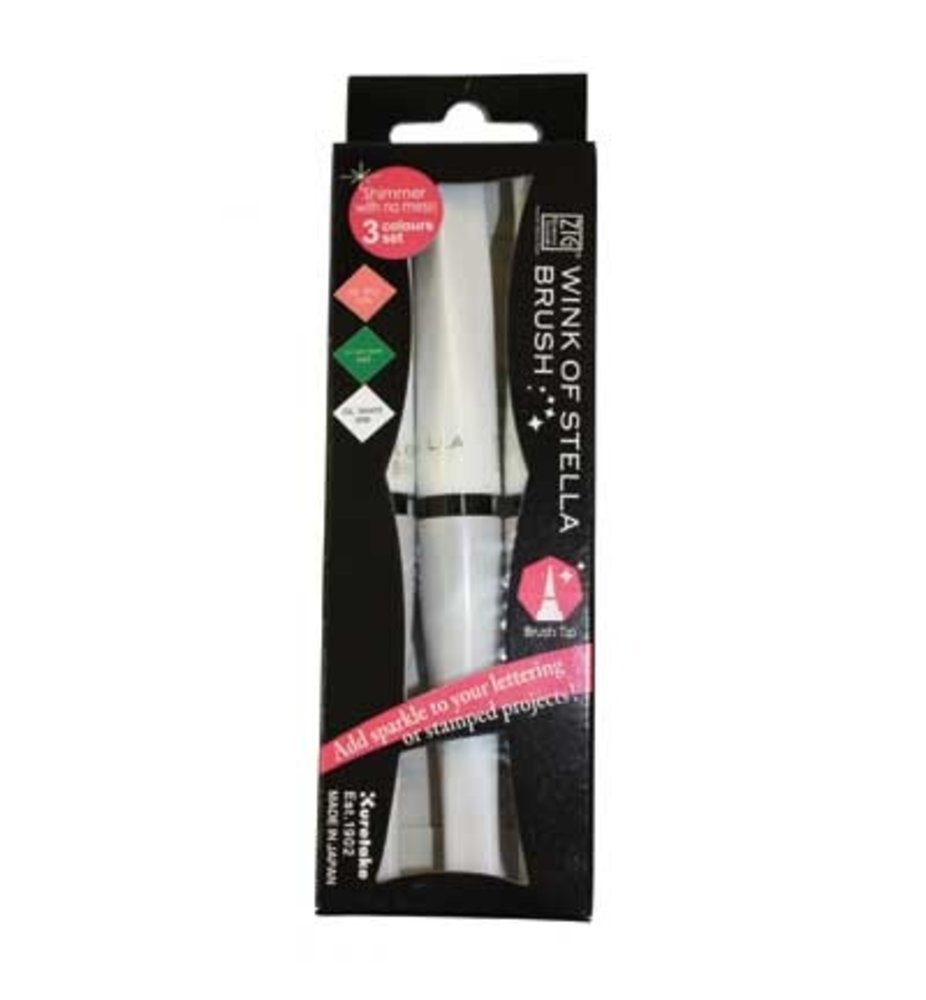 ZIG Wink Of Stella Brush Set White Christmas (MS-56/3VW)