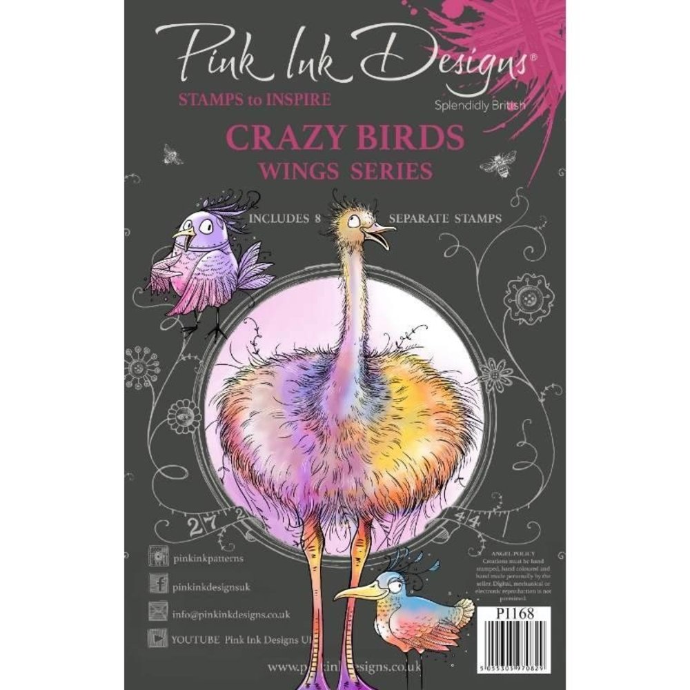 Pink Ink Designs Crazy Birds A5 Clear Stamp (PI168) Pink Ink Designs Crazy Birds A5 Clear Stamp (PI168)