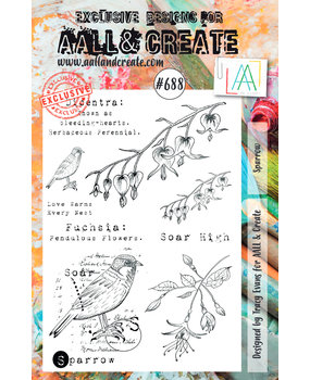 AALL and Create Clear Stamp Set A5 Sparrow (AALL-TP-688)* AALL and Create Clear Stamp Set A5 Sparrow (AALL-TP-688)*