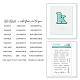 Spellbinders Stitched Alphabet Descriptors Sentiments Clear Stamp (STP-121)