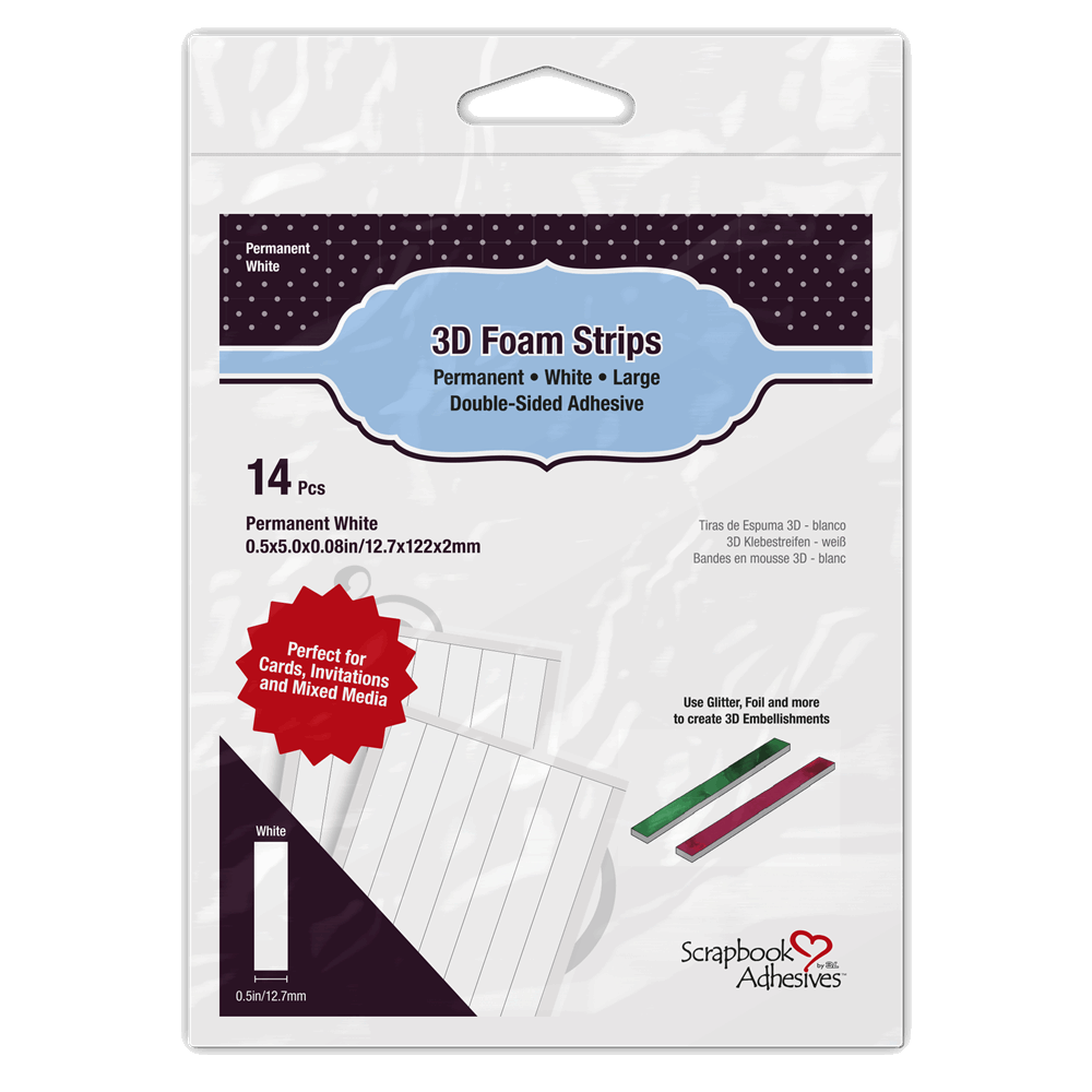 Scrapbook Adhesives 3D Foam Strips 0.5 Inch White (01416-10) Scrapbook Adhesives 3D Foam Strips 0.5 Inch White (01416-10)