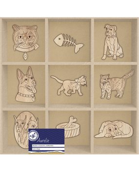 Aurelie Cats & Dogs Wooden Ornaments (AUWO1003) Aurelie Cats & Dogs Wooden Ornaments (AUWO1003)
