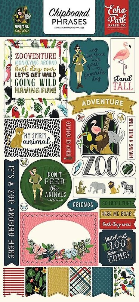 Echo Park Animal Safari 6x13 Inch Chipboard Phrases (ZOO167022) Echo Park Animal Safari 6x13 Inch Chipboard Phrases (ZOO167022)