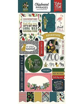 Echo Park Animal Safari 6x13 Inch Chipboard Phrases (ZOO167022)