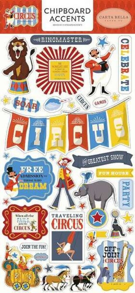 Carta Bella Circus 6x13 Inch Chipboard Accents (CBCI93021) Carta Bella Circus 6x13 Inch Chipboard Accents (CBCI93021)
