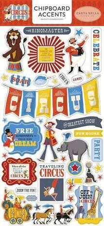 Carta Bella Circus 6x13 Inch Chipboard Accents (CBCI93021) Carta Bella Circus 6x13 Inch Chipboard Accents (CBCI93021)