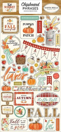 Carta Bella Fall Market 6x13 Inch Chipboard Phrases (CBFAM105022) Carta Bella Fall Market 6x13 Inch Chipboard Phrases (CBFAM105022)