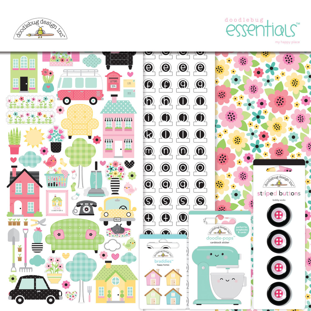 Doodlebug Design Inc. My Happy Place 12x12 Inch Essentials Kit (7389) Doodlebug Design Inc. My Happy Place 12x12 Inch Essentials Kit (7389)