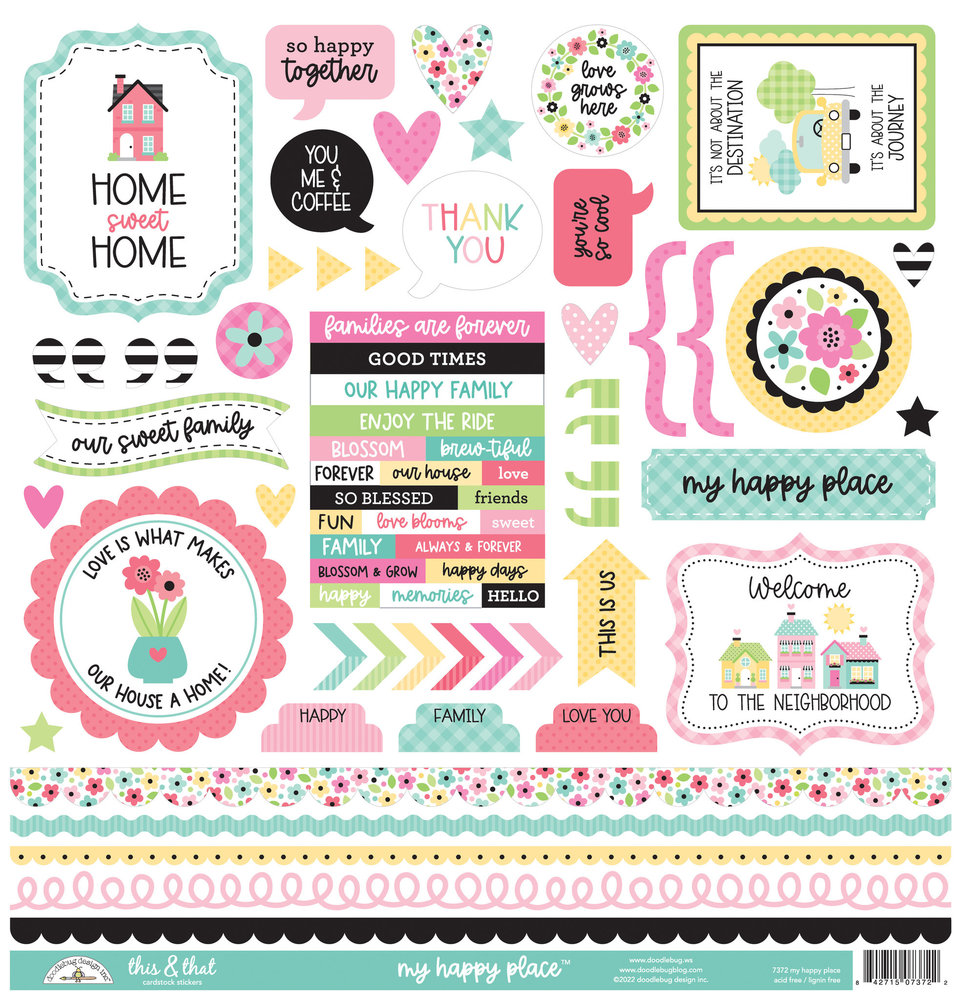 Doodlebug Design Inc. My Happy Place 12x12 Inch Paper Pack (7386) Doodlebug Design Inc. My Happy Place 12x12 Inch Paper Pack (7386)