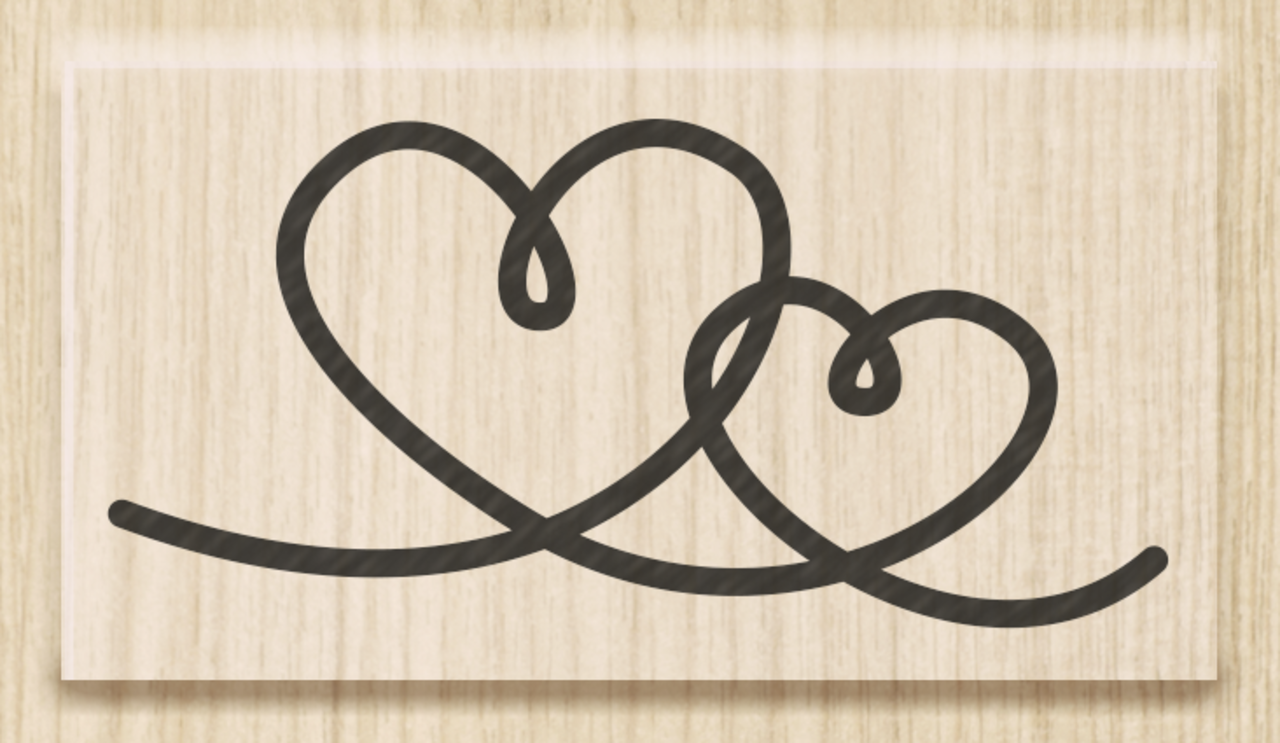 Heyda Dubbel Hart Wood Mounted Rubber Stamp (211801006)