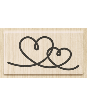 Heyda Dubbel Hart Wood Mounted Rubber Stamp (211801006)
