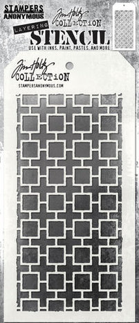 Stampers Anonymous Tim Holtz Linked Squares Layered Layering Stencil (THS157)