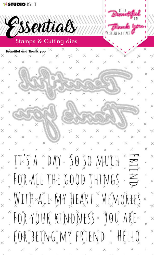 Studio Light Essentials Beautiful and Thank You Stamp & Die (SL-ES-SCD39) Studio Light Essentials Beautiful and Thank You Stamp & Die (SL-ES-SCD39)