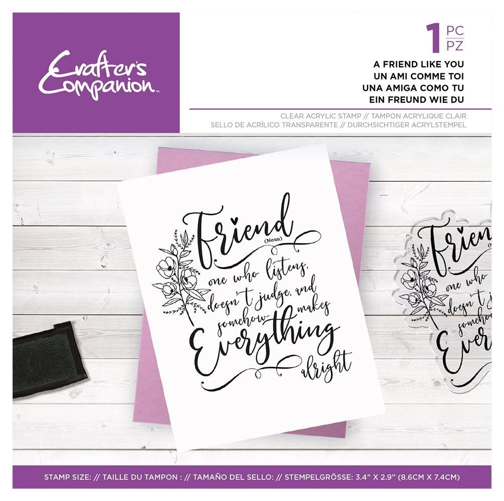 Crafter's Companion Friends for Life Clear Stamp A Friend Like You (CC-CA-ST-AFLY)