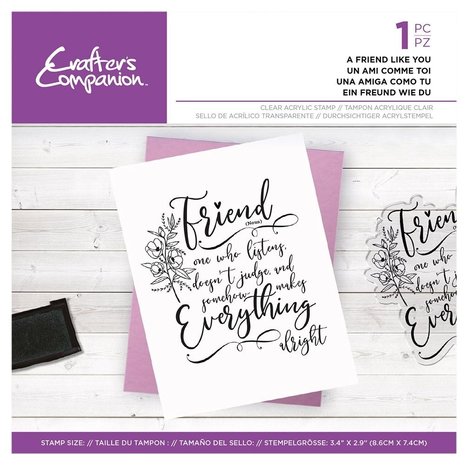 Crafter's Companion Friends for Life Clear Stamp A Friend Like You (CC-CA-ST-AFLY)