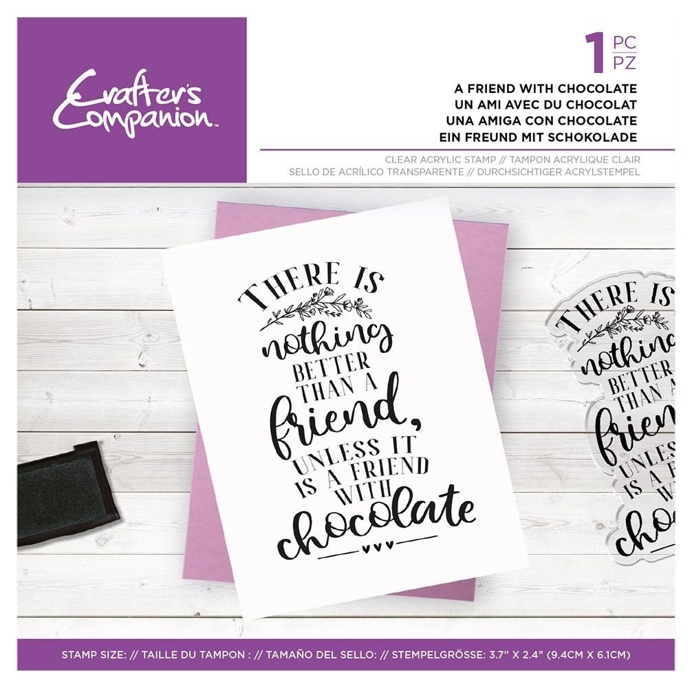 Crafter's Companion Friends for Life Clear Stamp A Friend With Chocolate (CC-CA-ST-AFWC) Crafter's Companion Friends for Life Clear Stamp A Friend With Chocolate (CC-CA-ST-AFWC)
