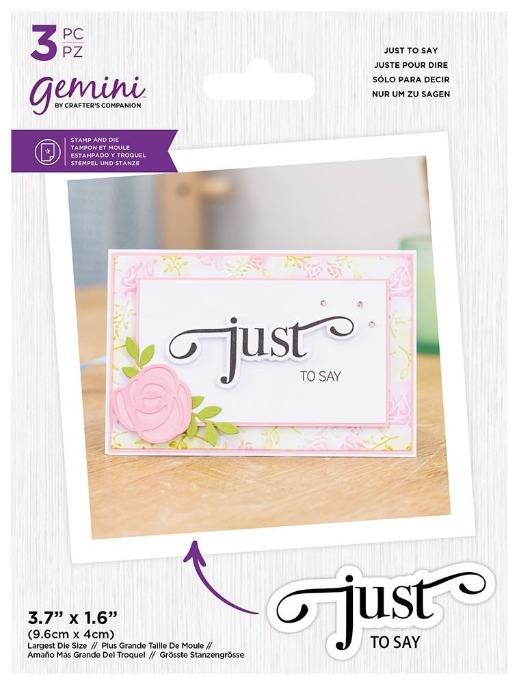 Gemini Fancy Sentiment Just to Say Stamp & Die (GEM-STD-FS-JUSA) Gemini Fancy Sentiment Just to Say Stamp & Die (GEM-STD-FS-JUSA)