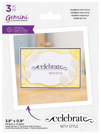 Gemini Fancy Sentiment Celebrate with Style Stamp & Die (GEM-STD-FS-CEWS) Gemini Fancy Sentiment Celebrate with Style Stamp & Die (GEM-STD-FS-CEWS)