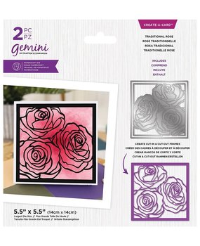 Gemini Framed Floral Traditional Rose Create-a-Card Dies (GEM-MD-CAD-TRRO)