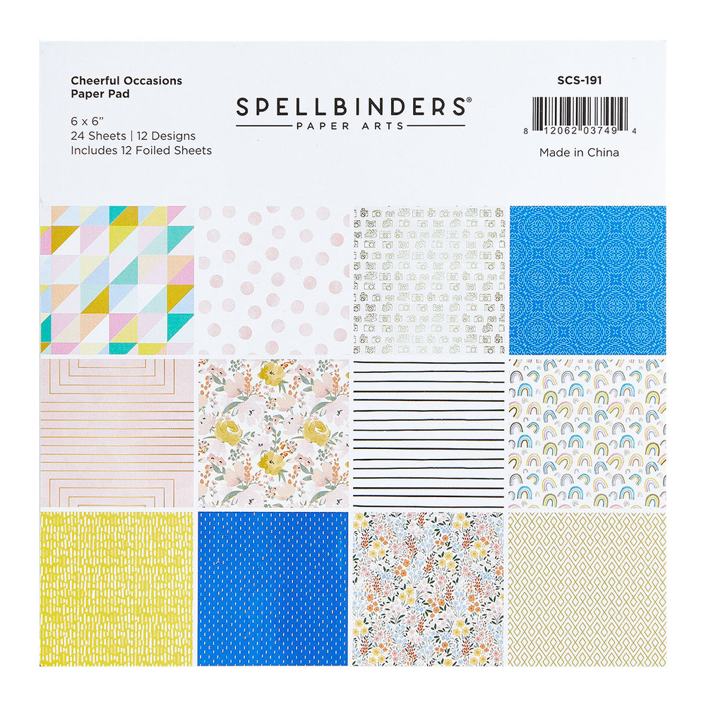 Spellbinders Cheerful Occasions 6x6 Inch Paper Pad (SCS-191) Spellbinders Cheerful Occasions 6x6 Inch Paper Pad (SCS-191)